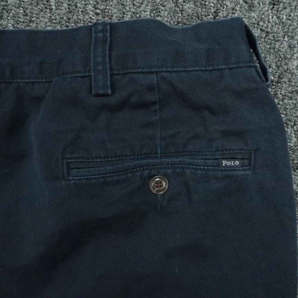Polo Ralph Lauren Pants Mens 35x32 Blue‎ Chino Double Pleat Classic Fit Trouser